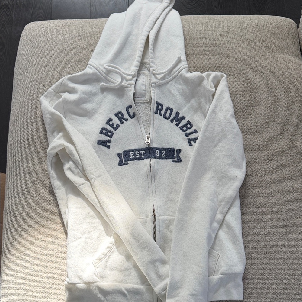 Abercrombie & Fitch Cream Zip-Up